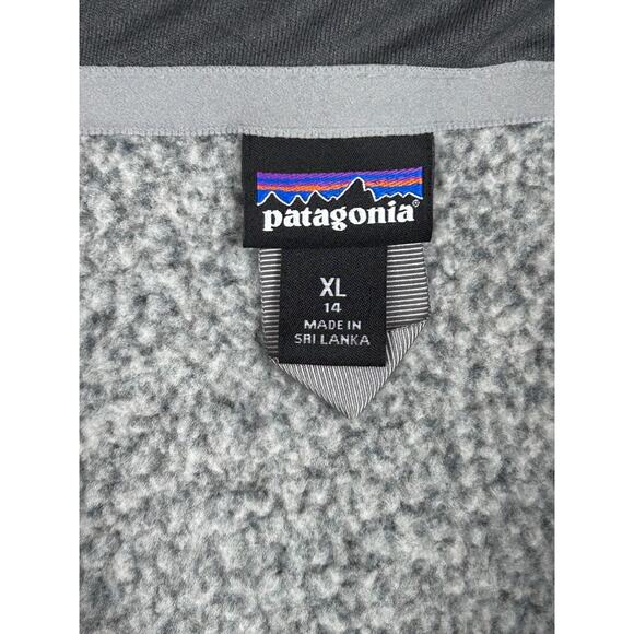 Patagonia Youth Sweatshirt Size XL Heather Gray Soft Fleece Mock Neck 1/4 Zip - Picture 9 of 16